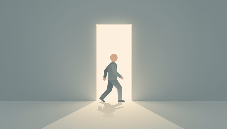 Sunlit doorway symbolizing a transition from preparation to launching a business